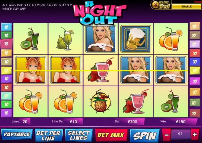 Playtech slots a night out